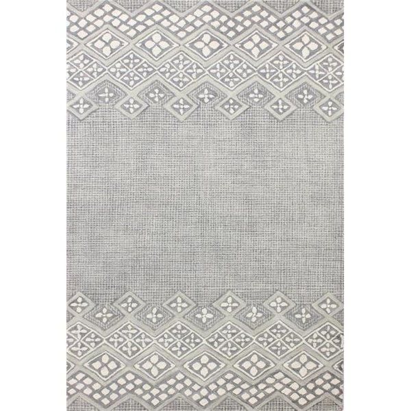 Bashian Bashian R120-GY-76X96-CL150 Venezia Collection Geometric Transitional 100 Percent Wool Hand Tufted Area Rug; Grey - 7 ft. 6 in. x 9 ft. 6 in. R120-GY-76X96-CL150